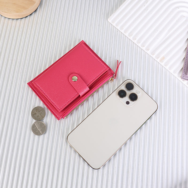 Extra Slim Women's Wallet 5.3 x 3.7 in, Zip and Flap
