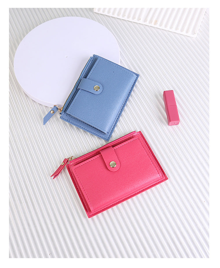 Extra Slim Women's Wallet 5.3 x 3.7 in, Zip and Flap