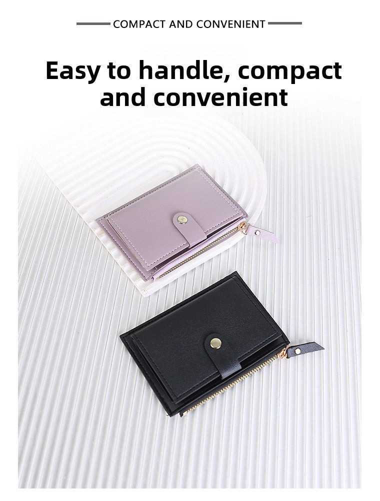 Extra Slim Women's Wallet 5.3 x 3.7 in, Zip and Flap