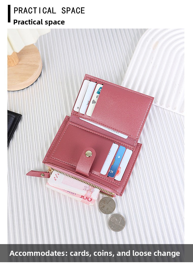 Extra Slim Women's Wallet 5.3 x 3.7 in, Zip and Flap