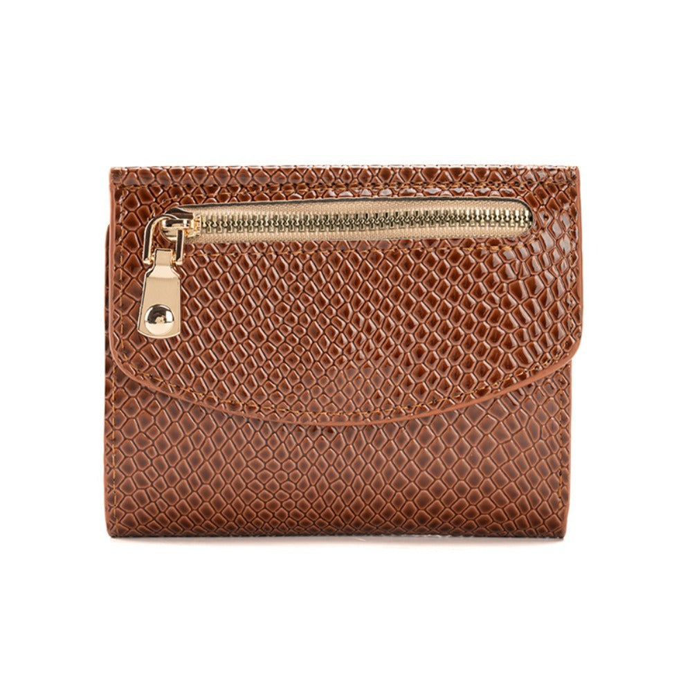 Slim Black Women's Wallet, Python-Effect Faux Leather