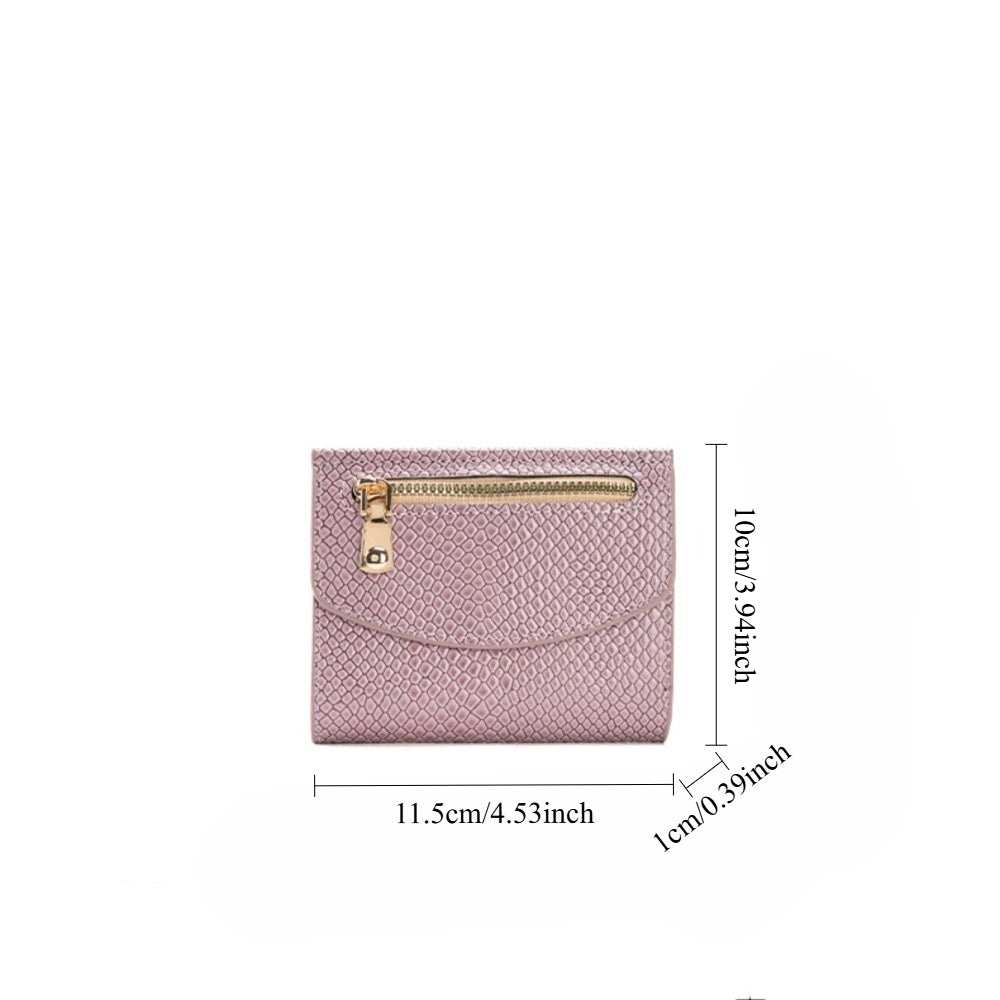 Slim Black Women's Wallet, Python-Effect Faux Leather Image