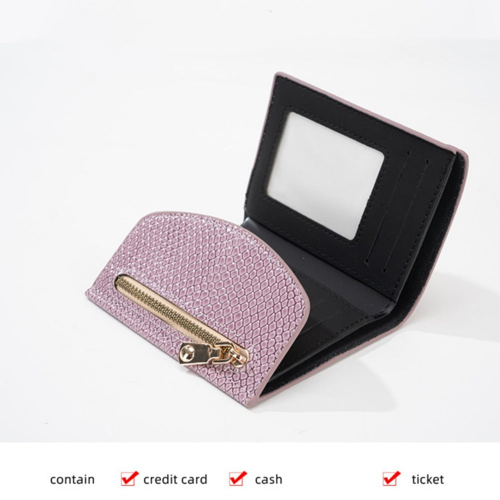 Slim Black Women's Wallet, Python-Effect Faux Leather