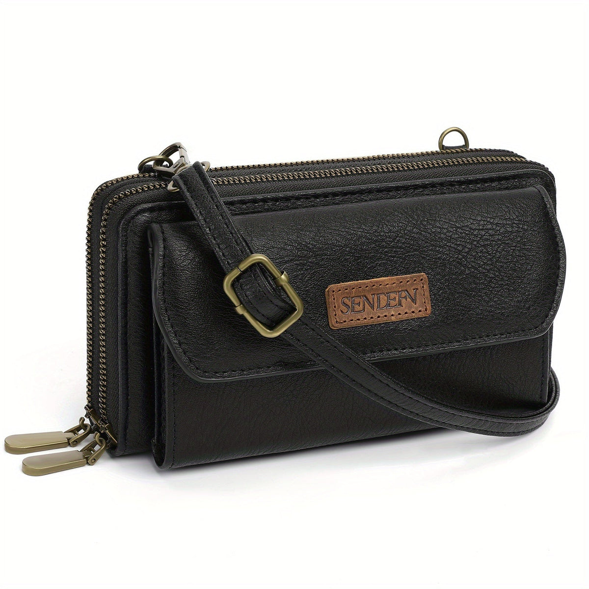 Women's Long Wallet with Shoulder Strap, 8 Card Slots Image