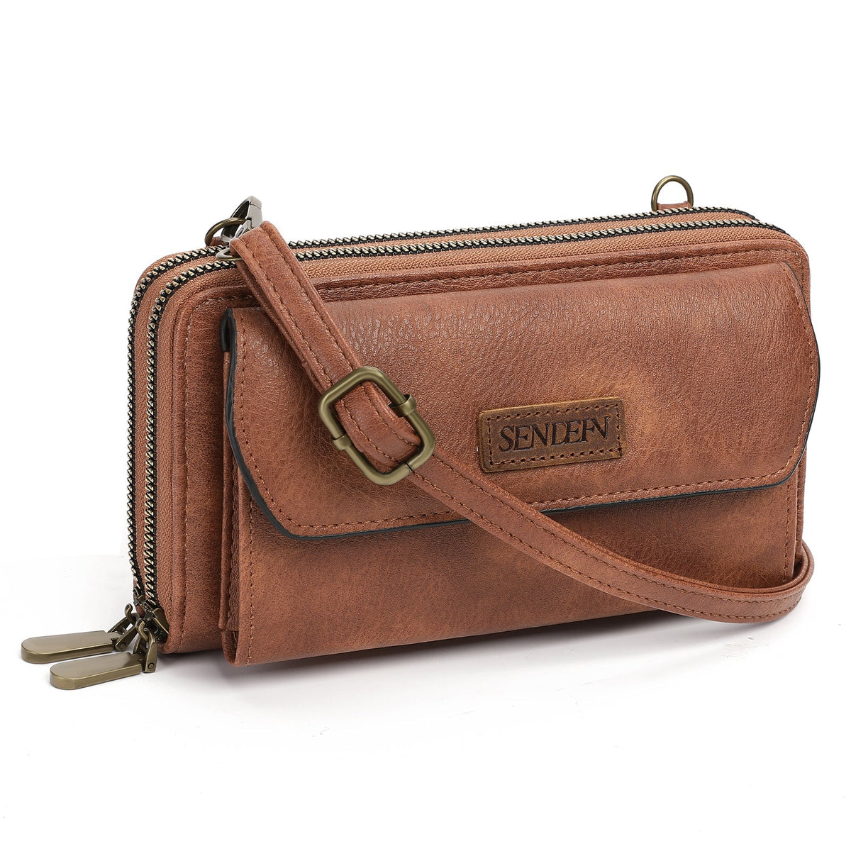 Women's Long Wallet with Shoulder Strap, 8 Card Slots Image