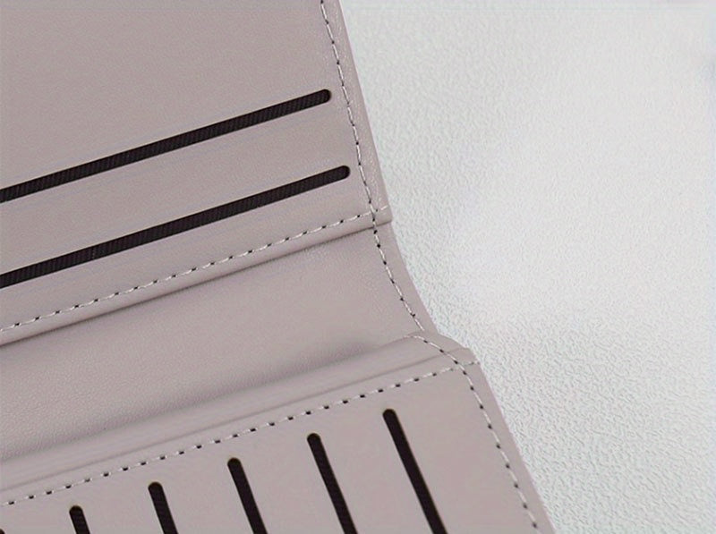Long women's wallet in beige with diamond stitching and flap