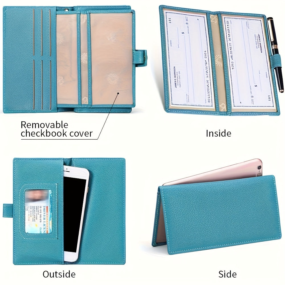 Women's Long Wallet with Checkbook and RFID Protection