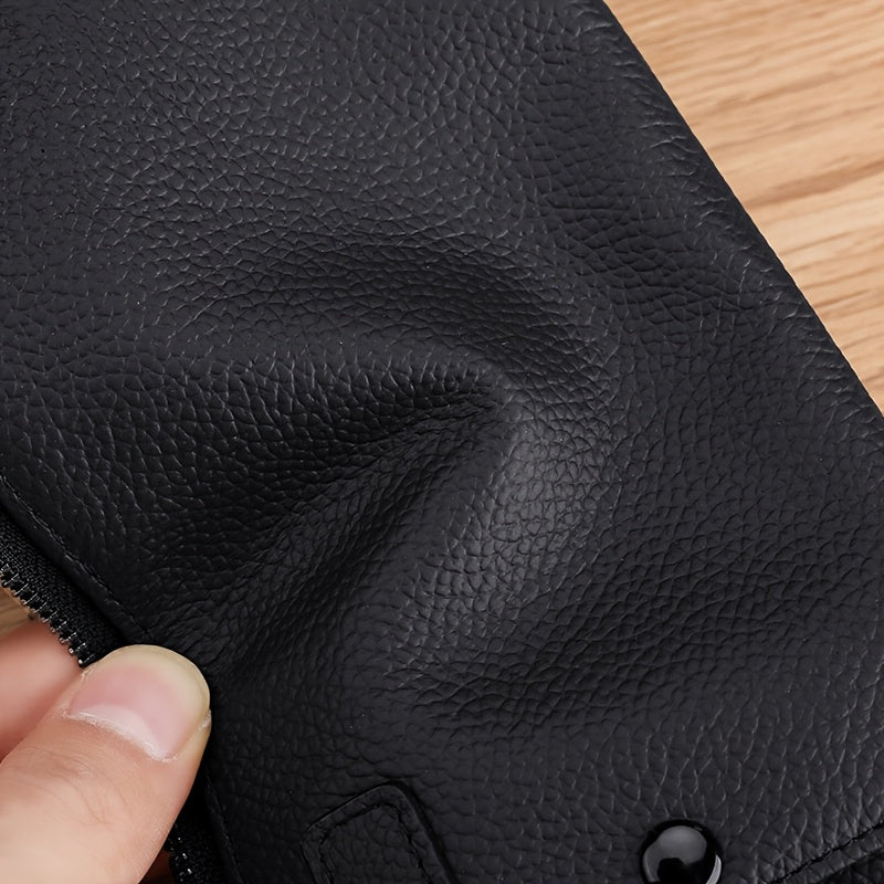 Long zip wallet for women 21 cm, painted leather edges