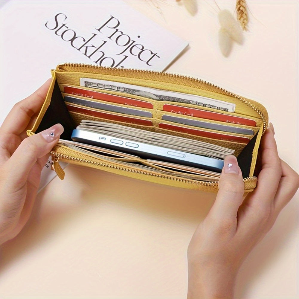 Women's Long Zippered RFID Wallet, 20 x 10 x 2 cm