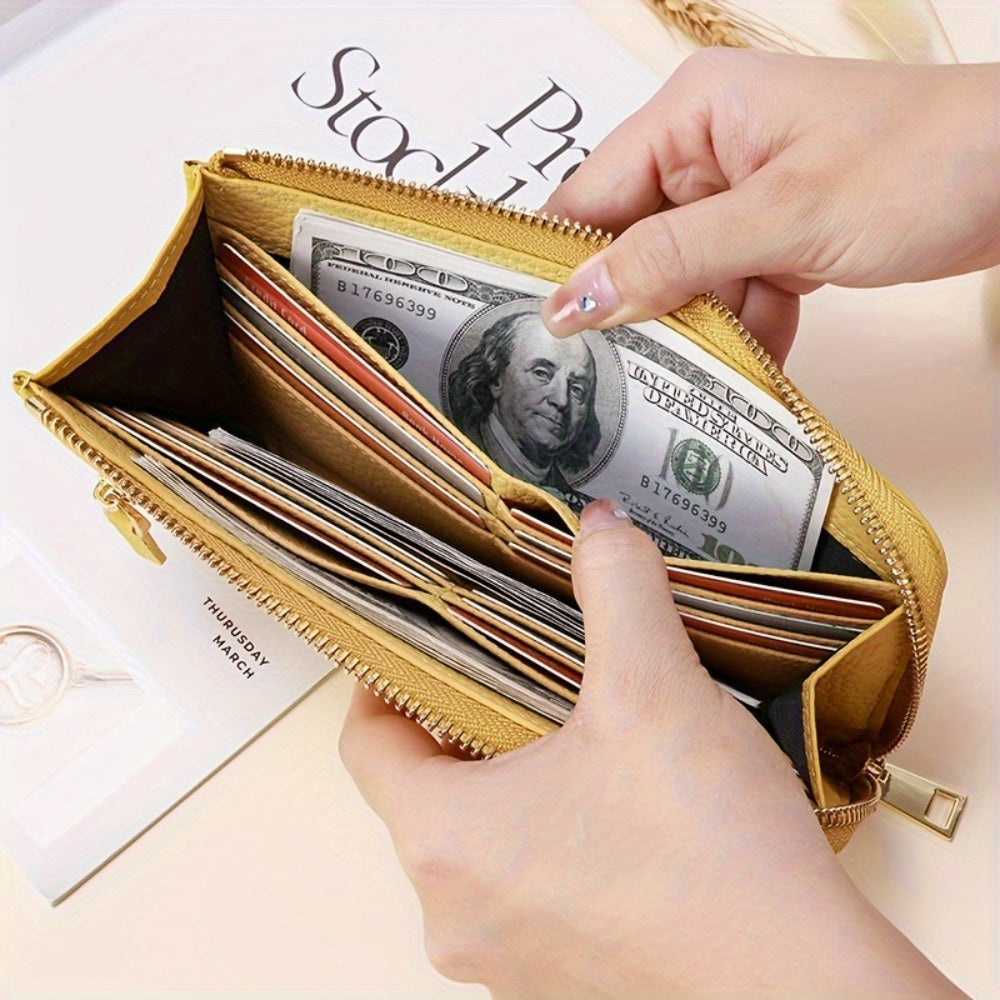 Women's Long Zippered RFID Wallet, 20 x 10 x 2 cm