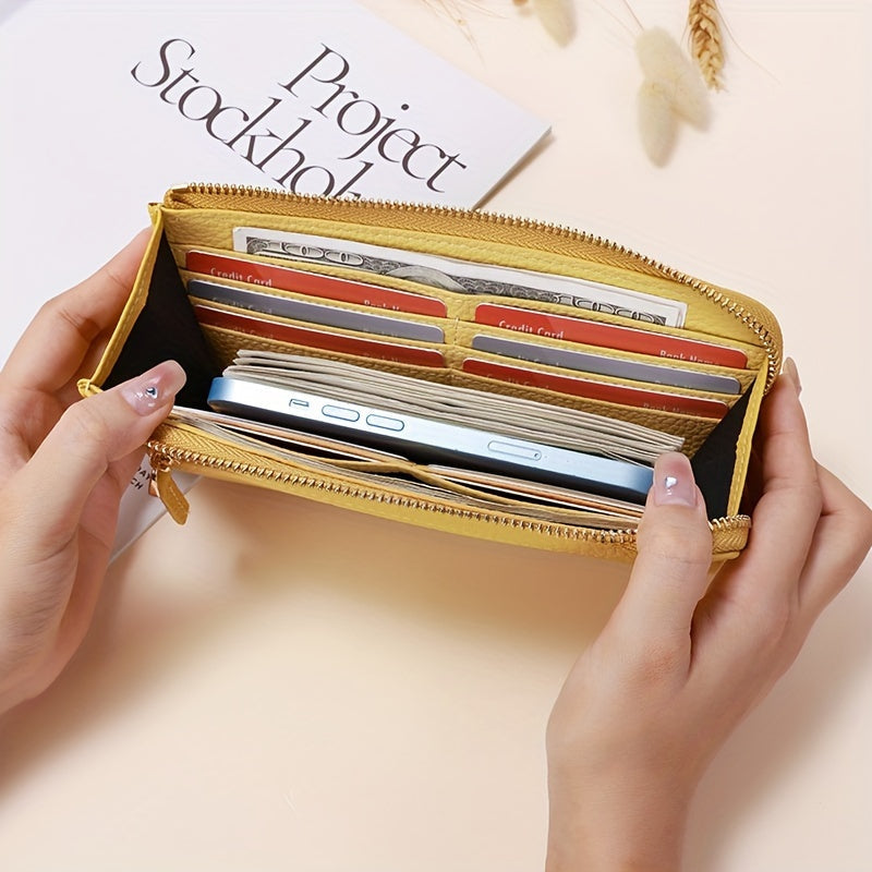 Women's Long Zippered RFID Wallet, 20 x 10 x 2 cm
