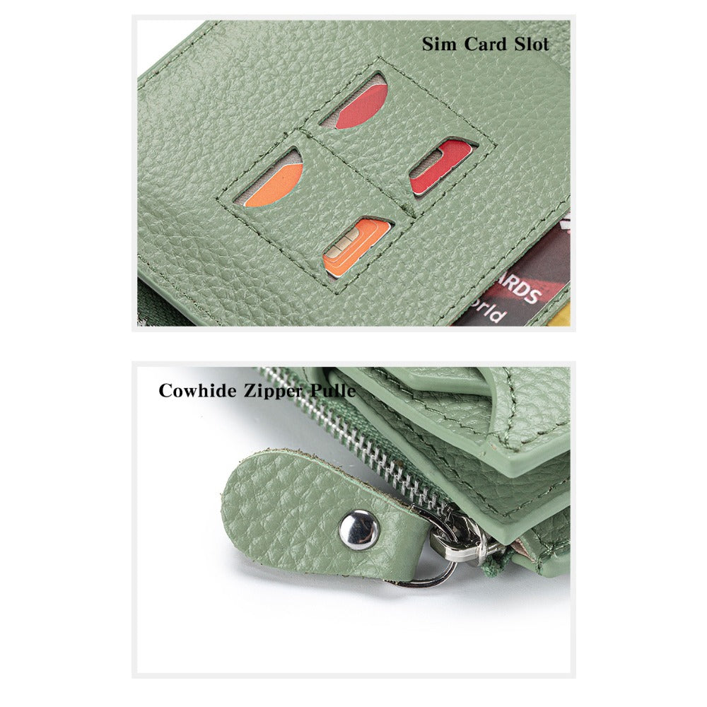 Small anti-RFID women's wallet, 14 card slots