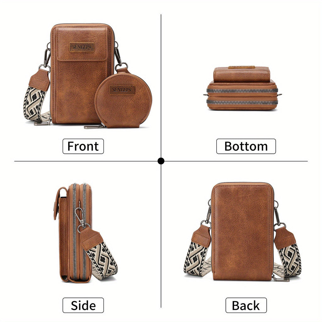 Women's Wallet 11 cm, Phone Pocket and Round Coin Purse