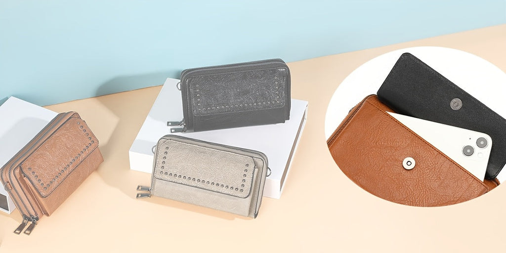 Women's Wallet with Adjustable Strap, 15 Slots and a Window