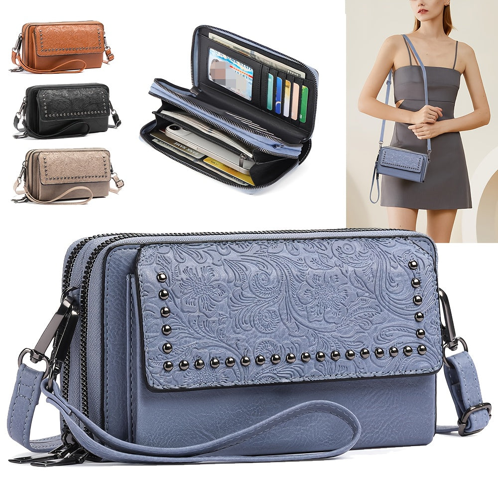 Women's Wallet with Adjustable Strap, 15 Slots and a Window