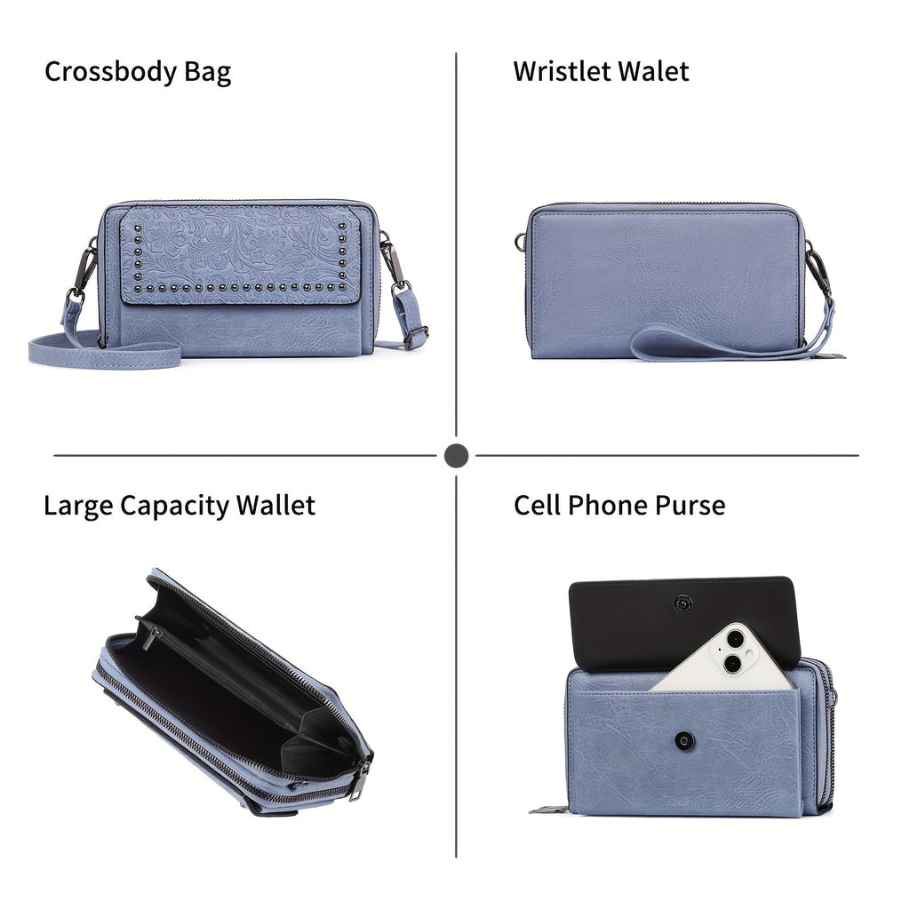Women's Wallet with Adjustable Strap, 15 Slots and a Window