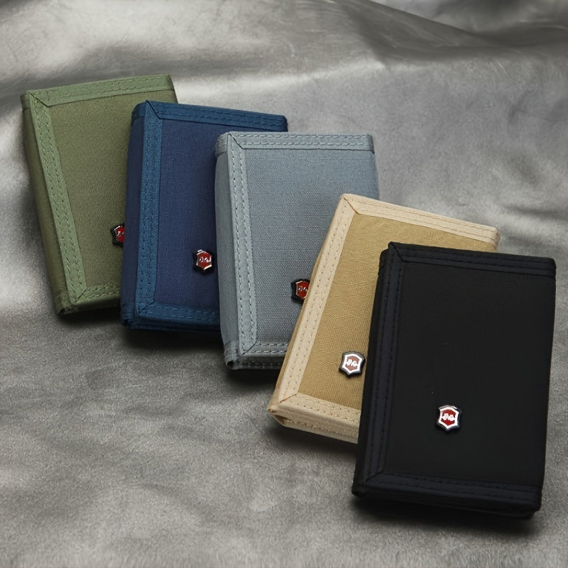 Women's Tri-Fold Wallet, Trimmed Canvas, 12 x 8 x 2 cm