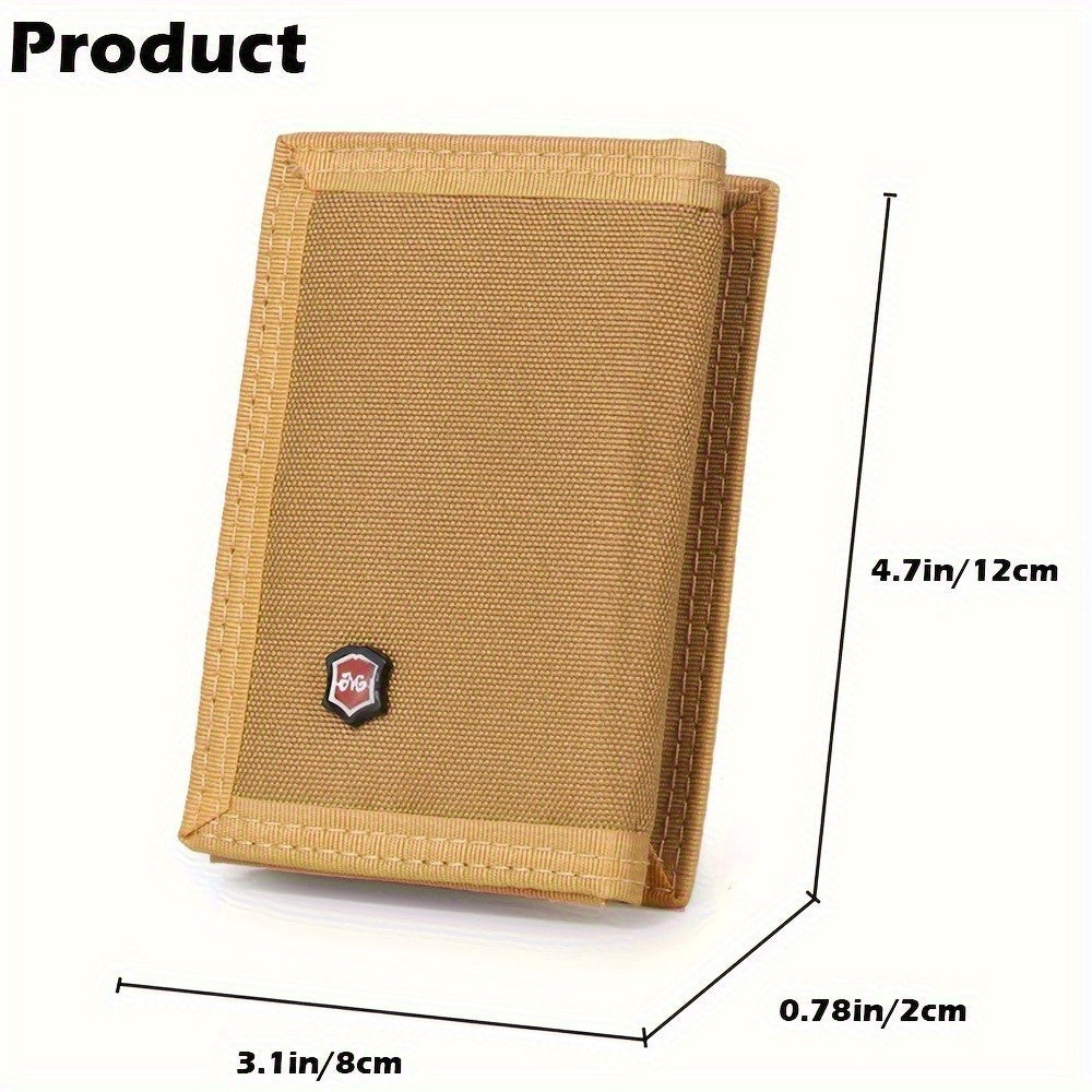 Women's Tri-Fold Wallet, Trimmed Canvas, 12 x 8 x 2 cm