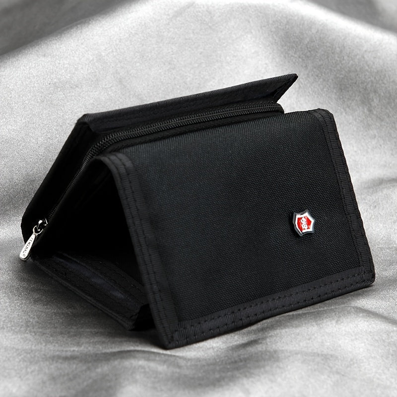 Women's Tri-Fold Wallet, Trimmed Canvas, 12 x 8 x 2 cm