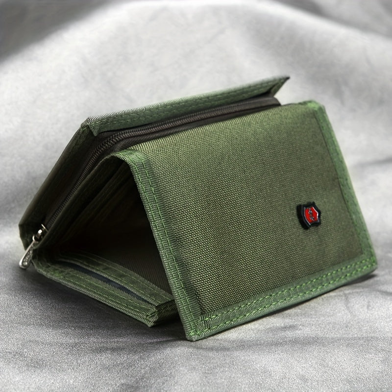 Women's Tri-Fold Wallet, Trimmed Canvas, 12 x 8 x 2 cm