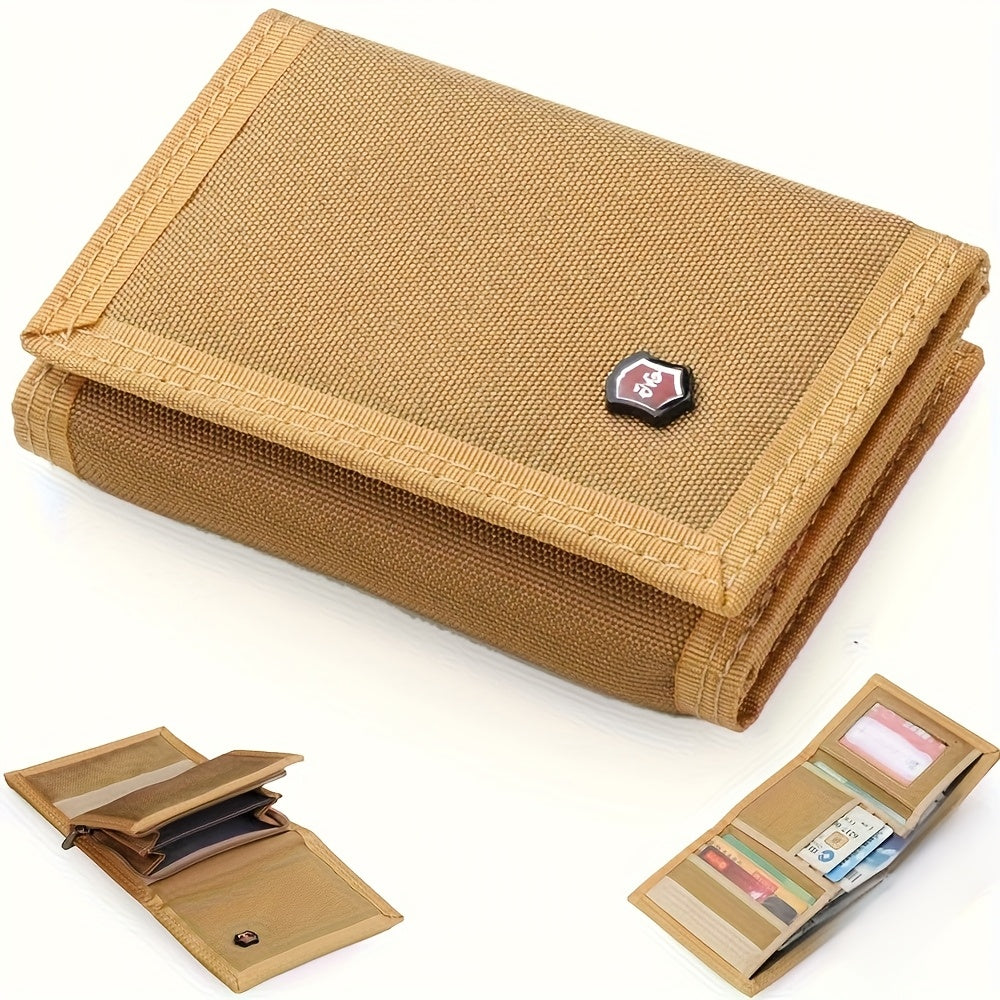 Women's Tri-Fold Wallet, Trimmed Canvas, 12 x 8 x 2 cm