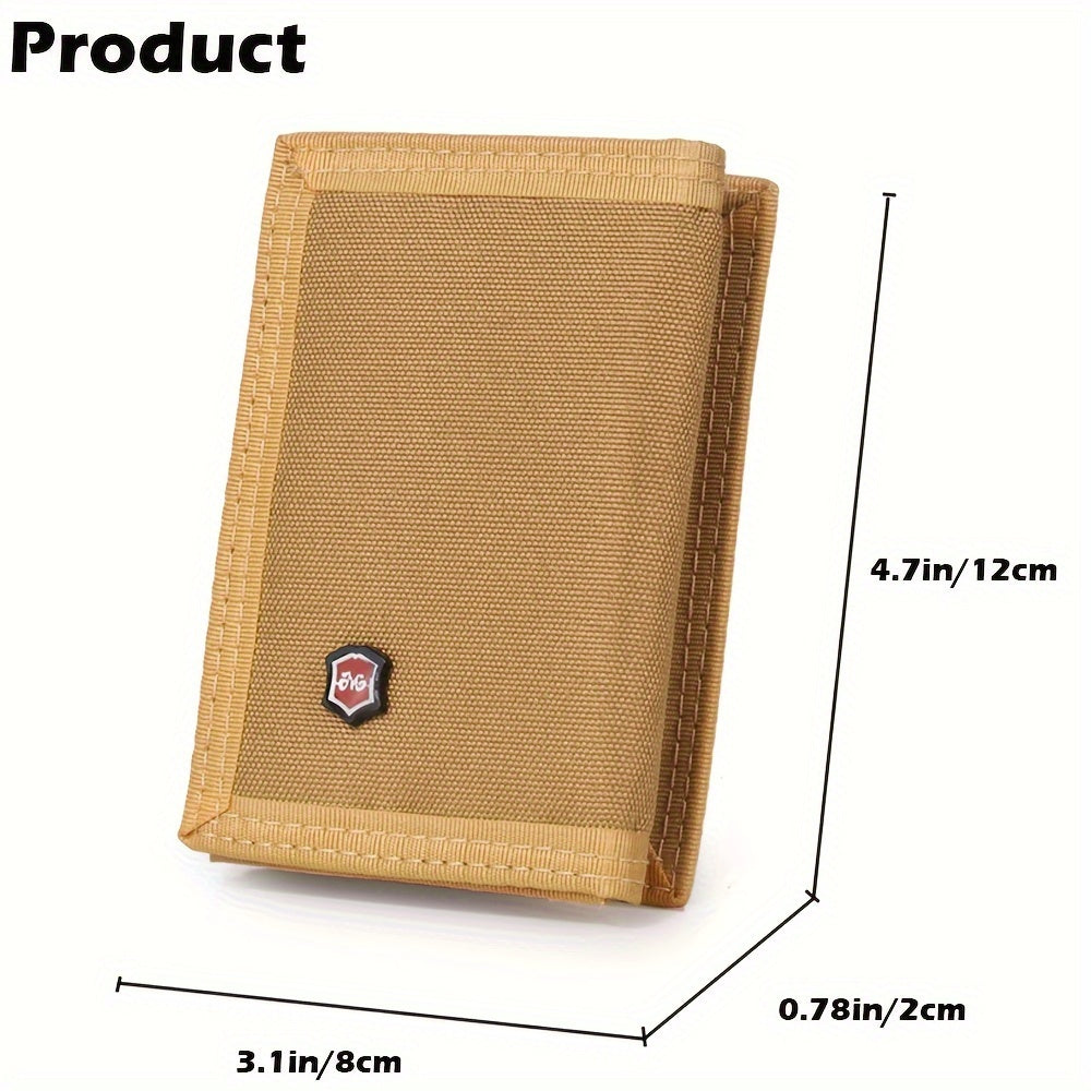 Women's Tri-Fold Wallet, Trimmed Canvas, 12 x 8 x 2 cm