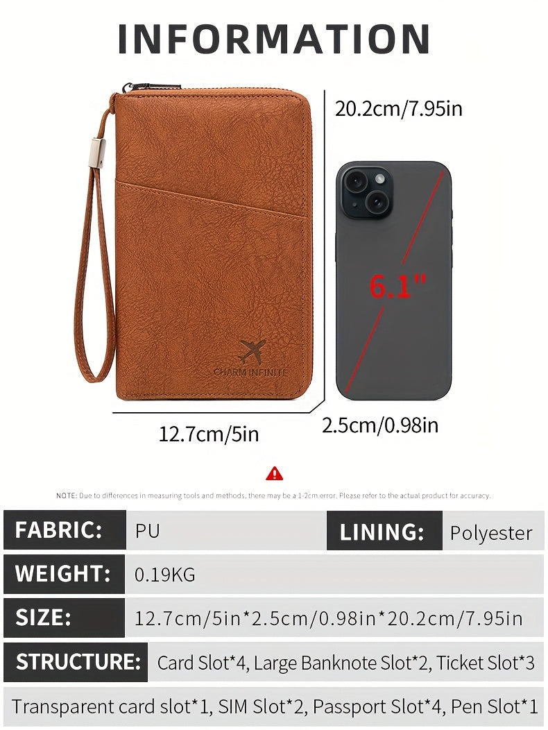 Zippered Women's Travel Wallet, Holds 4 Passports and Anti-RFID