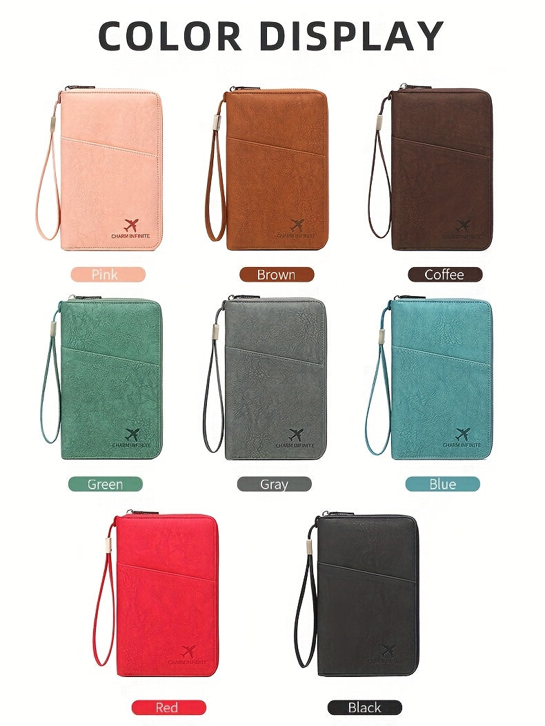 Zippered Women's Travel Wallet, Holds 4 Passports and Anti-RFID