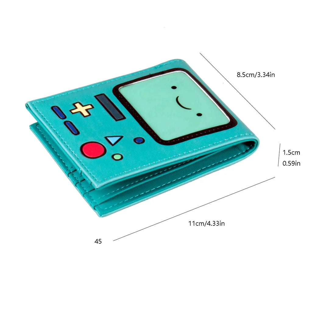 Foldable Gaming Wallet in Green PU Leather with Card and Photo Holder