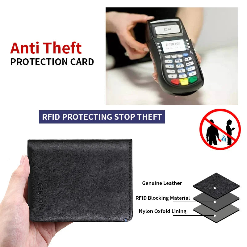 Vegetable-Tanned Cowhide Leather Wallet - Authenticity and RFID Security