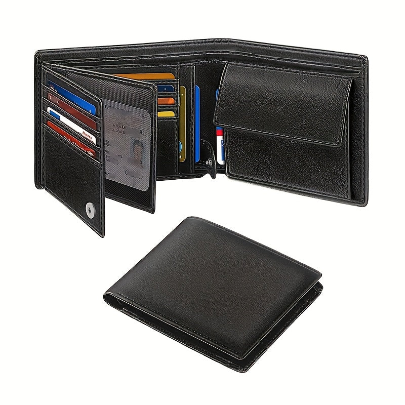 Men's Bi-Fold Anti-RFID Wallet for 15 Cards and Cash