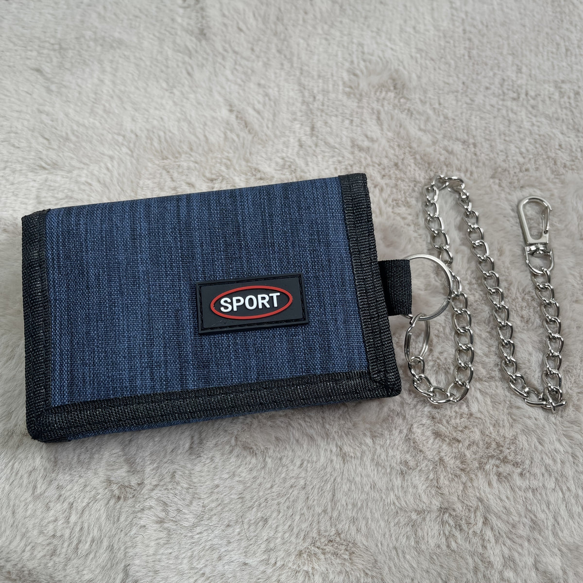 Men's 3-Fold Camouflage Canvas Wallet with Chain