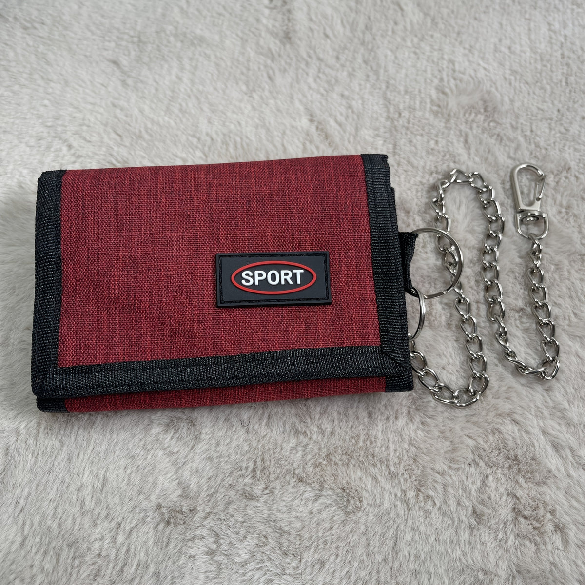 Men's 3-Fold Camouflage Canvas Wallet with Chain Image