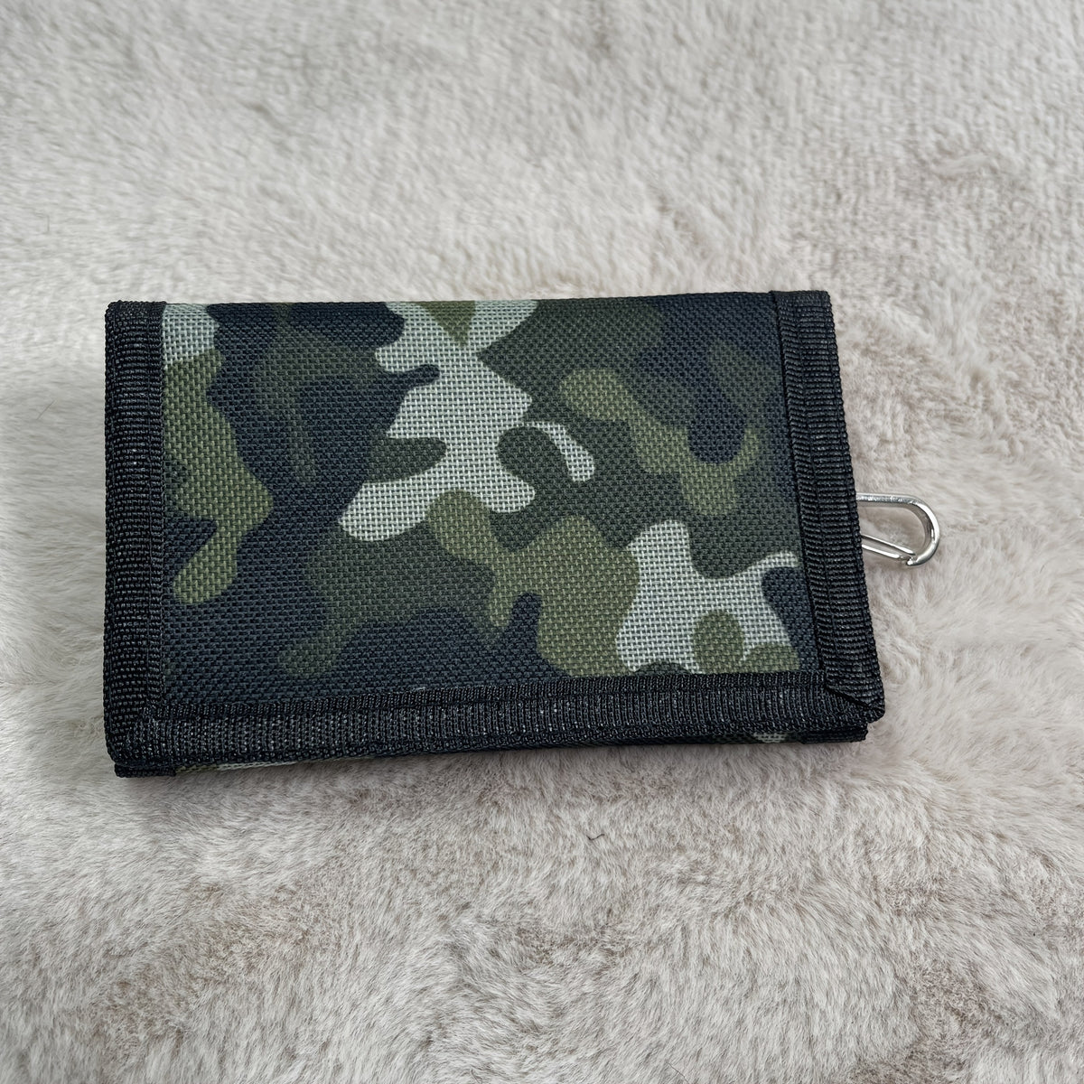 Men's 3-Fold Camouflage Canvas Wallet with Chain