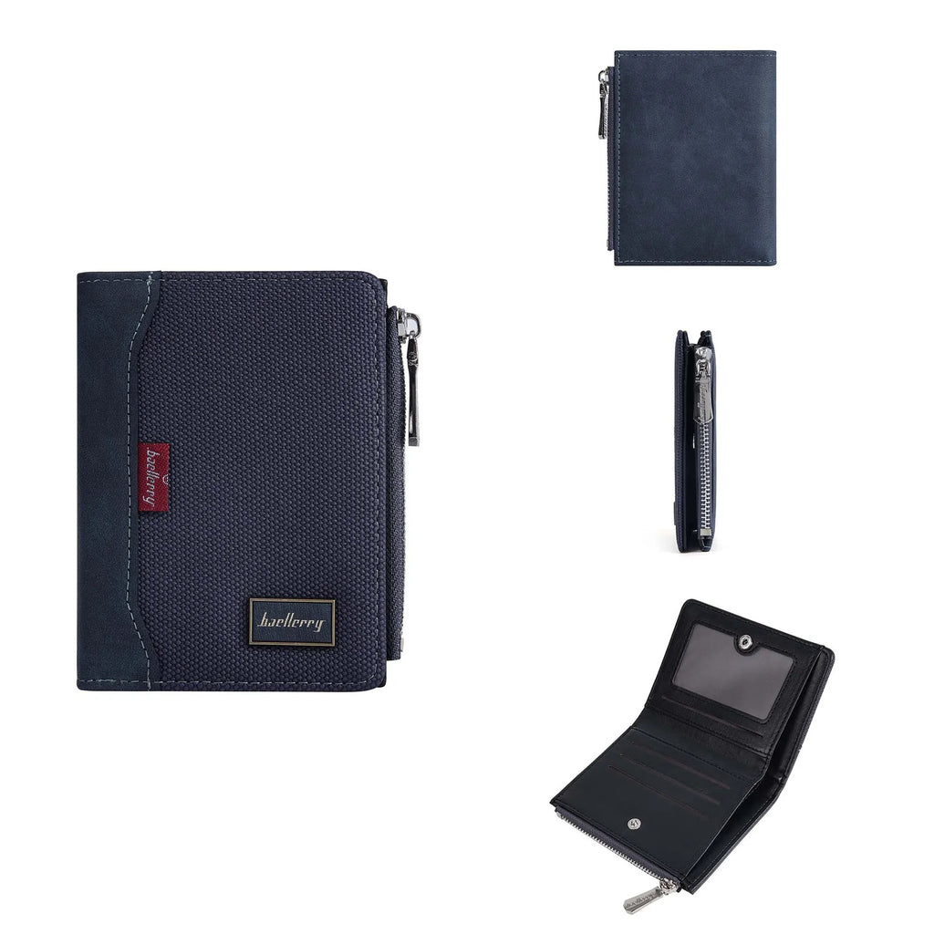Men's Wallet with RFID Protection and Zipper Closure