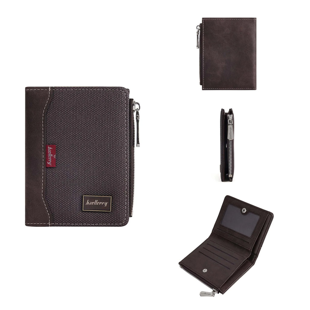 Men's Wallet with RFID Protection and Zipper Closure