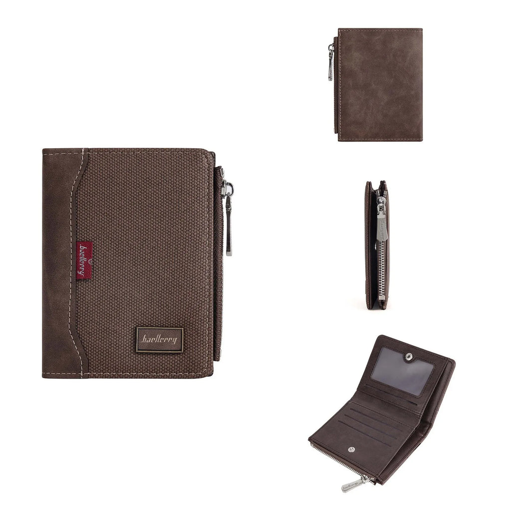 Men's Wallet with RFID Protection and Zipper Closure
