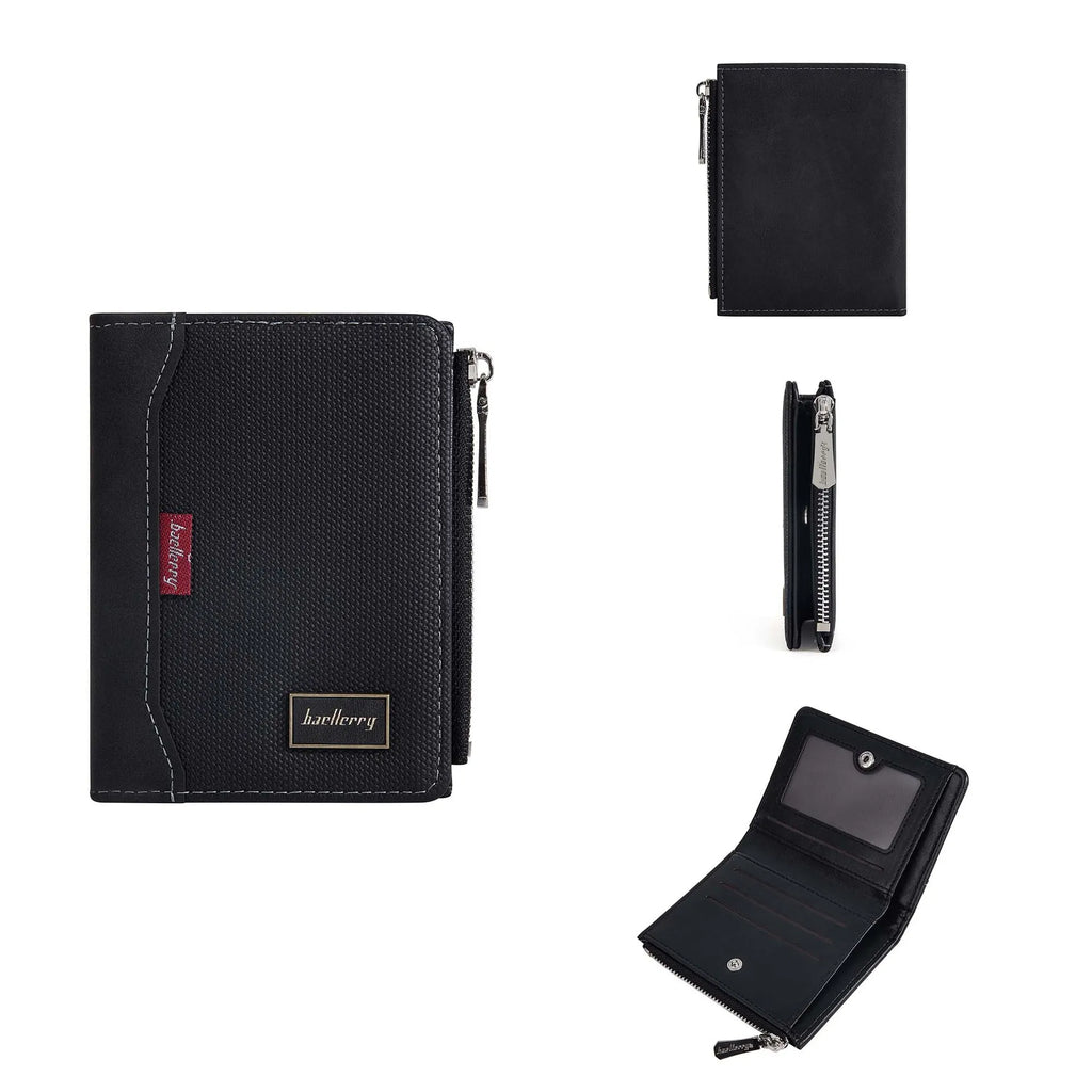 Men's Wallet with RFID Protection and Zipper Closure