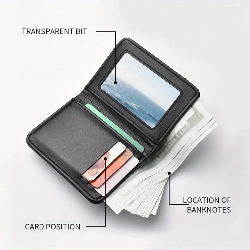 Men's Retro PU Leather Biker Style Wallet with Compact Card Holder