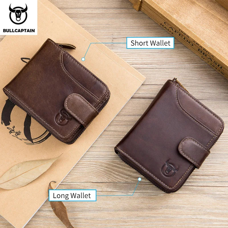 Business Cowhide Leather Wallet - Multifunction & Security