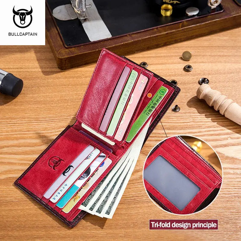 Genuine Leather Organizer Wallet with RFID Protection