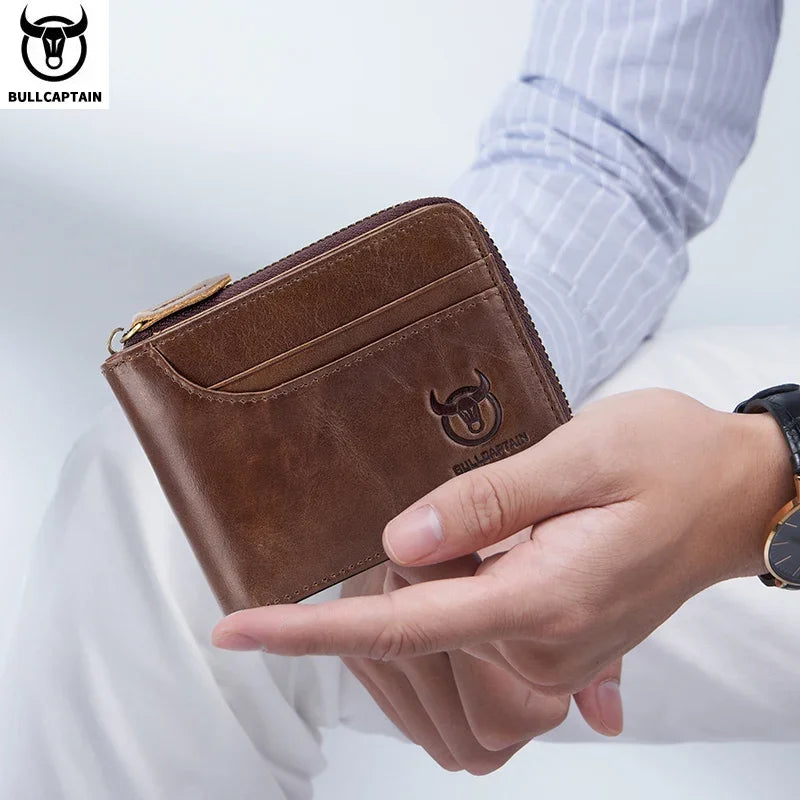 Genuine Leather Wallet - Retro Design & Integrated RFID Security