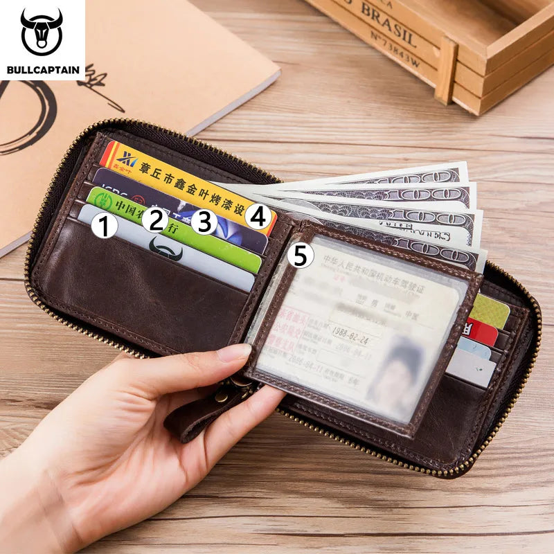 Genuine Leather Wallet - Retro Elegance & RFID Security Image