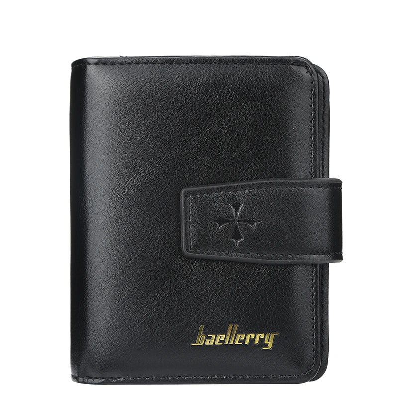 Men's Business Wallet in PU Leather with Double Zipper Closure