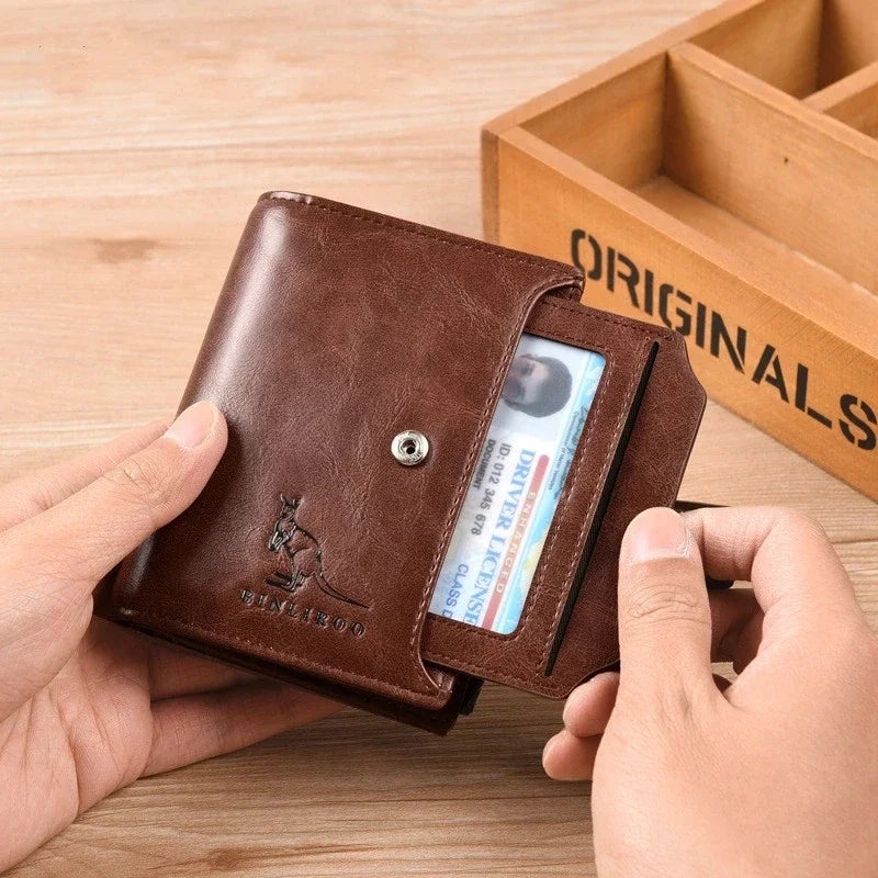 Genuine Leather Wallet - RFID Security and Double Closure