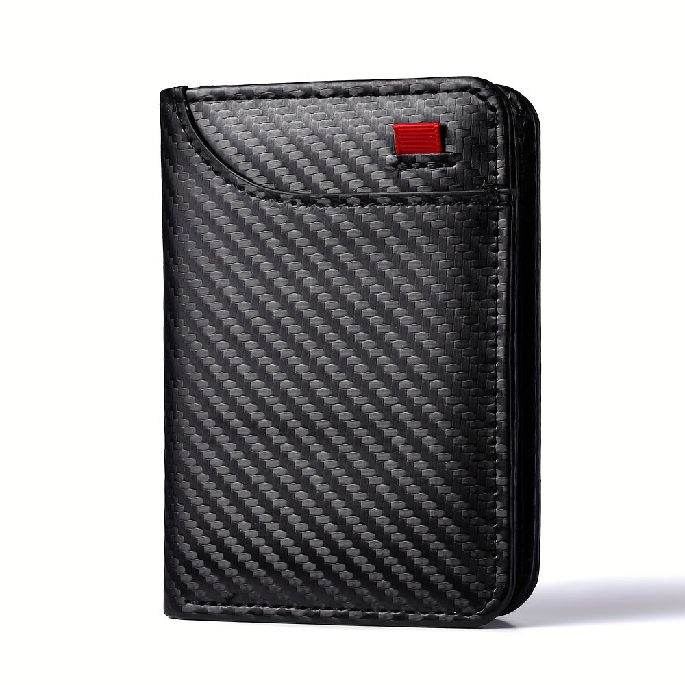 Ultra-slim carbon wallet for men, 11.1 x 8 x 1.2 cm