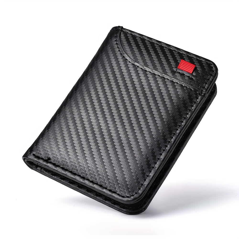 Ultra-slim carbon wallet for men, 11.1 x 8 x 1.2 cm