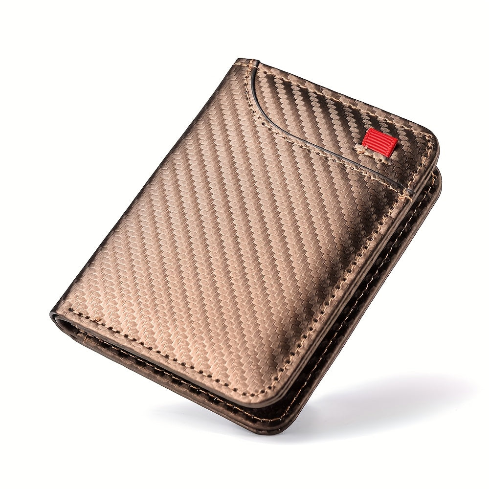 Ultra-slim carbon wallet for men, 11.1 x 8 x 1.2 cm