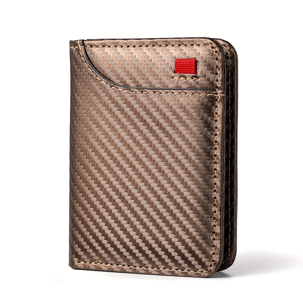 Ultra-slim carbon wallet for men, 11.1 x 8 x 1.2 cm