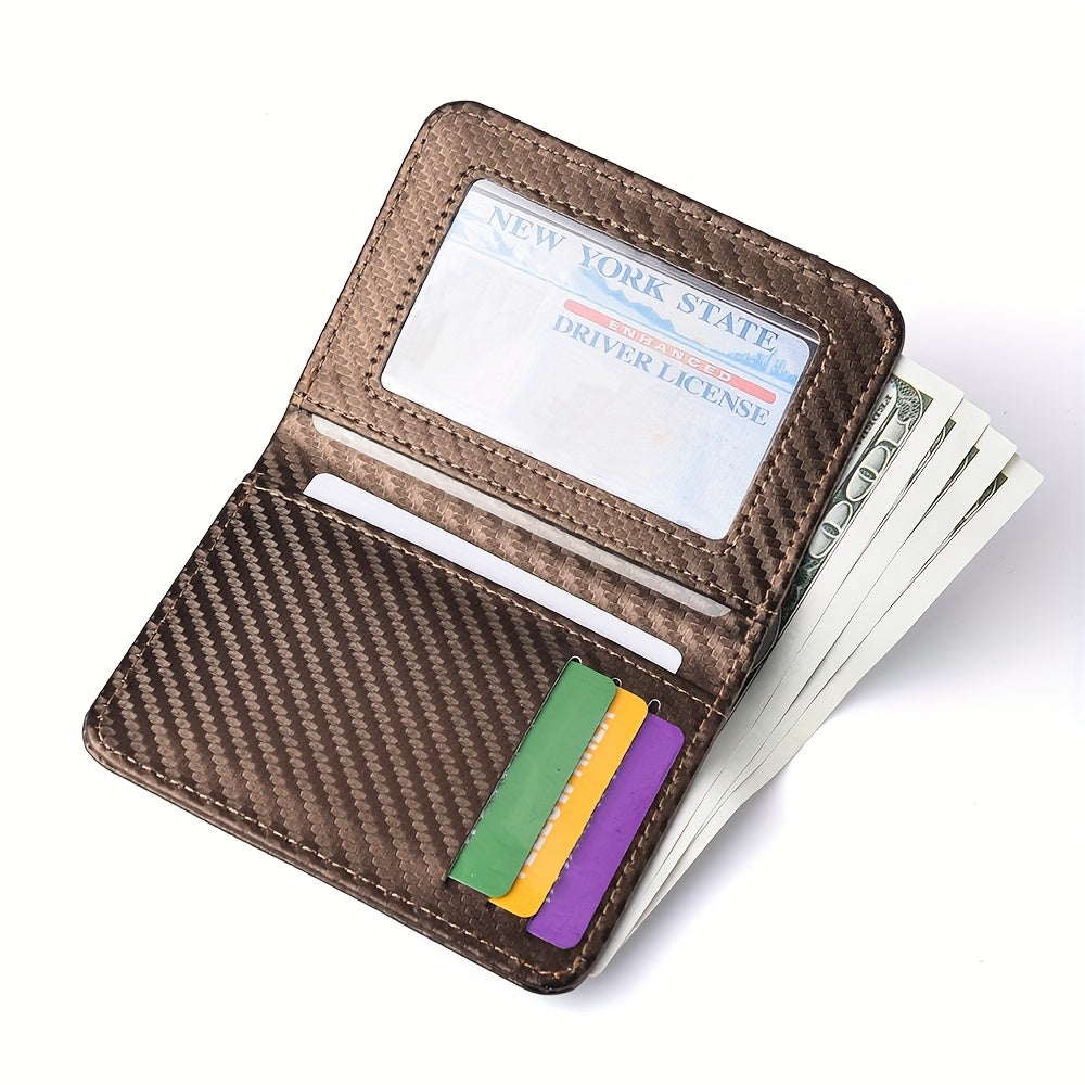 Ultra-slim carbon wallet for men, 11.1 x 8 x 1.2 cm